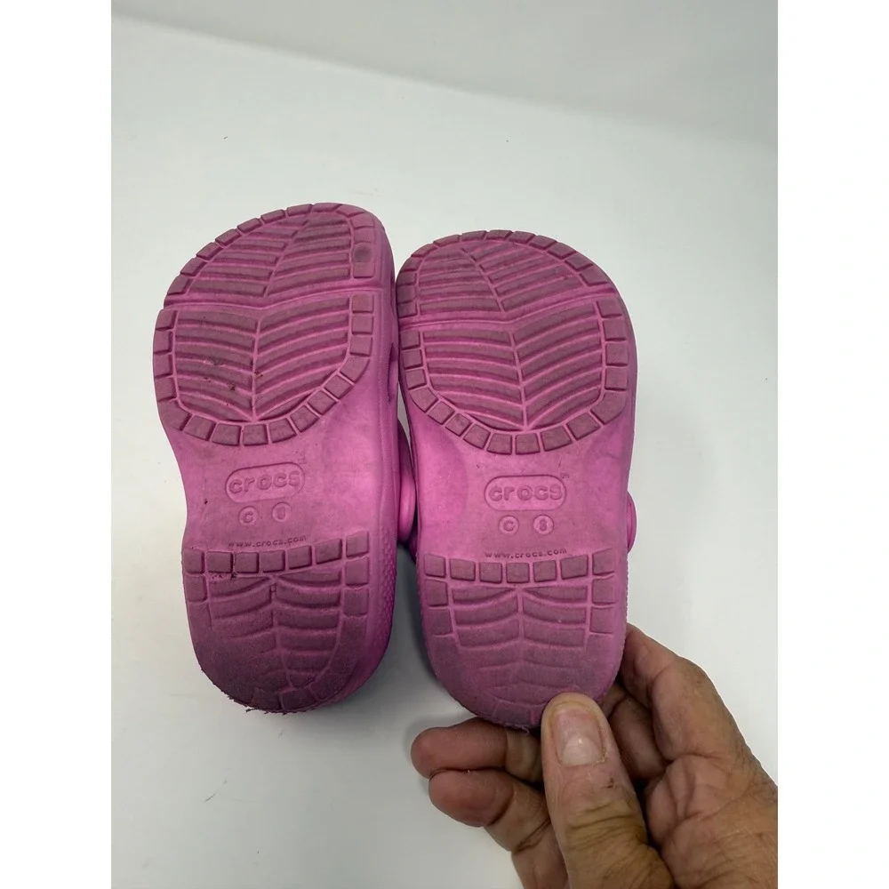Crocs Kids Clogs Size 8 Pink Classic Slip On Comfort Casual Shoes‎